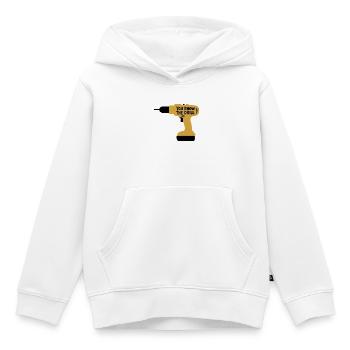 Vous connaissez la perceuse Drôle d’outil de bricoleur Design - Sweat Premium à capuche enfant bio - blanc - Devant - AI Model Kid Female (0cm)