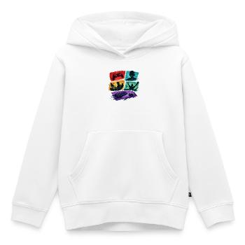 Bunte Gaming Panels Zocker-Universum - Kinder Premium Organic Hoodie - Weiß - Vorne - AI Model Kid Female (0cm)