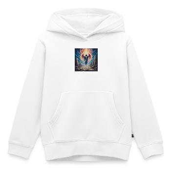 Geflügelter Krieger, Engel des Lichts - Kinder Premium Organic Hoodie - Weiß - Vorne - AI Model Kid Female (0cm)