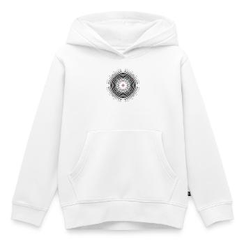 vinyle - Sweat Premium à capuche enfant bio - blanc - Devant - AI Model Kid Female (0cm)