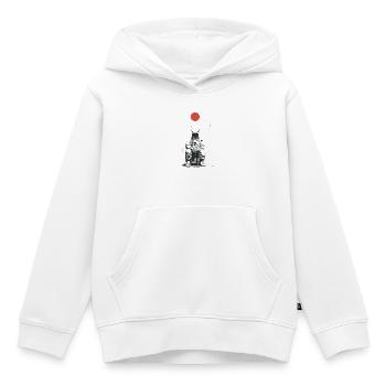 Silhouette en orbite - Sweat Premium à capuche enfant bio - blanc - Devant - AI Model Kid Female (0cm)