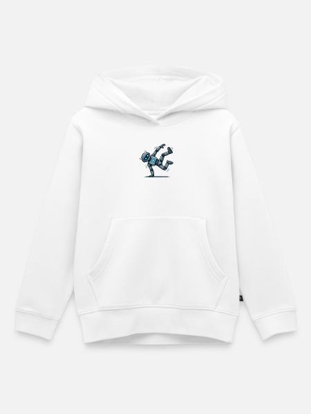 3 Le Robot Danseur Breakdance - Sweat Premium à capuche enfant bio - blanc