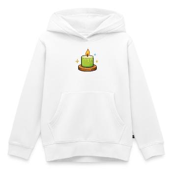 Bougie verte - Sweat Premium à capuche enfant bio - blanc - Devant - AI Model Kid Female (0cm)