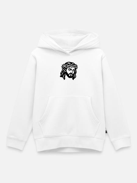 Jesus Christus Kopf - Kinder Premium Organic Hoodie - Weiß