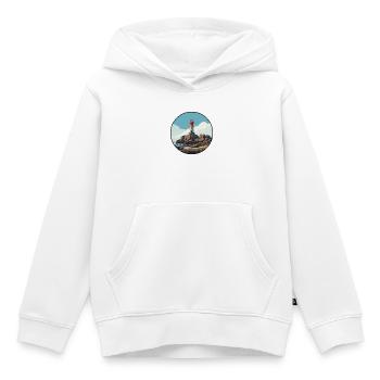 Phare breton au bord de la mer - Sweat Premium à capuche enfant bio - blanc - Devant - AI Model Kid Female (0cm)