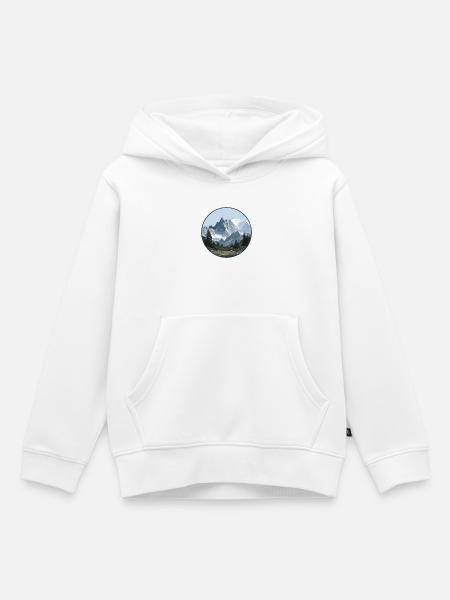 Mont-Blanc-Gebirgslandschaft - Kinder Premium Organic Hoodie - Weiß