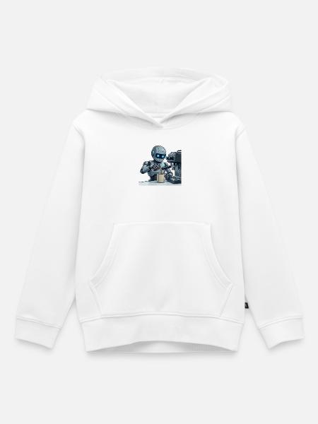 8 Der Barista-Roboter - Kinder Premium Organic Hoodie - Weiß