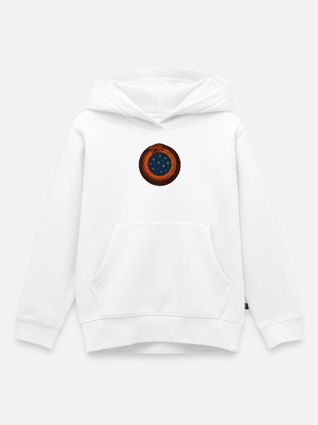 Kosmisches Ouroboros-Emblem - Kinder Premium Organic Hoodie - Weiß