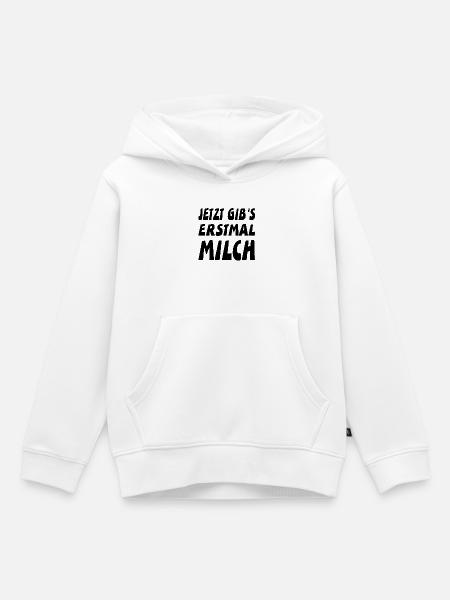Milch - Kinder Premium Organic Hoodie - Weiß