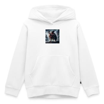 Bouledogue Démoniaque des Ruines - Sweat Premium à capuche enfant bio - blanc - Devant - AI Model Kid Female (0cm)