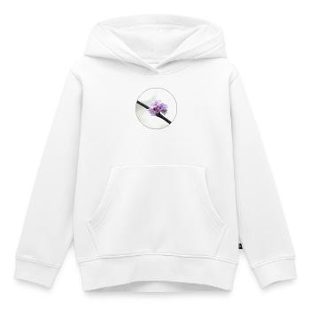 Fleur rose et blanche délicate, fleur blanche - Sweat Premium à capuche enfant bio - blanc - Devant - AI Model Kid Female (0cm)
