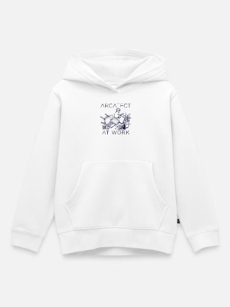Arbeiterkatze am Werk - Kinder Premium Organic Hoodie - Weiß