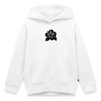 Fleur d’hibiscus - Sweat Premium à capuche enfant bio - blanc - Devant - AI Model Kid Female (0cm)