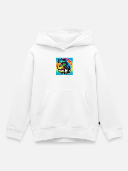 Dinosaurier - Kinder Premium Organic Hoodie - Weiß