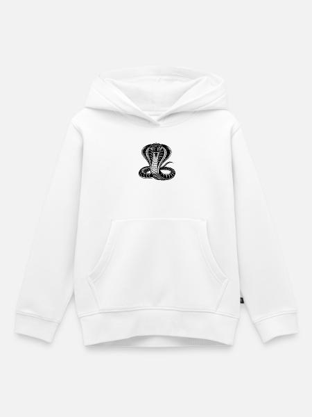 Kobra - Kinder Premium Organic Hoodie - Weiß