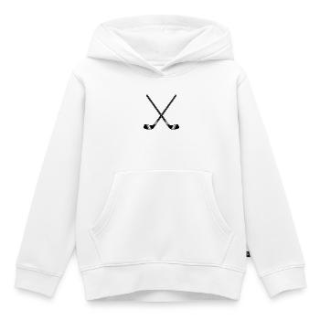 Hockey Sticks - Sweat Premium à capuche enfant bio - blanc - Devant - AI Model Kid Female (0cm)