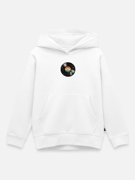 Retro Vinyl  - Kinder Premium Organic Hoodie - Weiß
