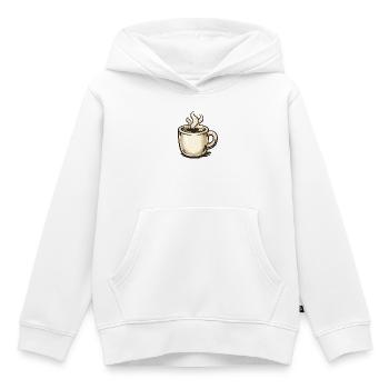 Kaffeebecher Vintage mit Dampf - Kinder Premium Organic Hoodie - Weiß - Vorne - AI Model Kid Female (0cm)
