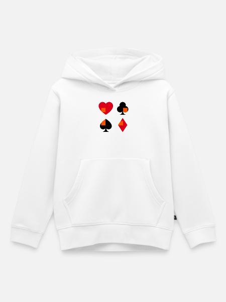 Sammlung geometrischer Kartenanzüge - Kinder Premium Organic Hoodie - Weiß