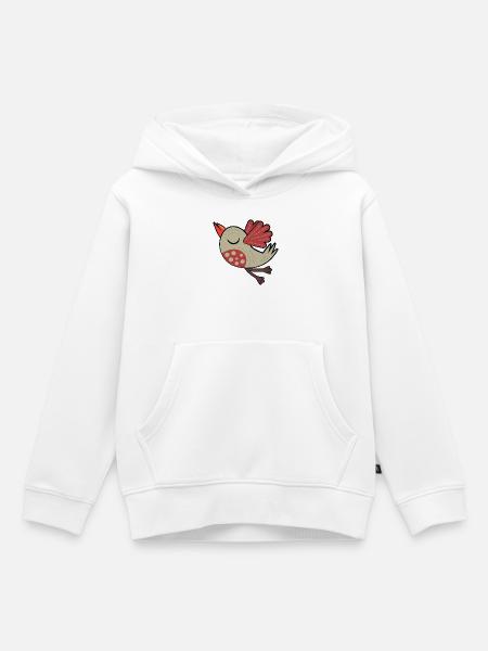 Kleiner Brauner Vogel - Kinder Premium Organic Hoodie - Weiß