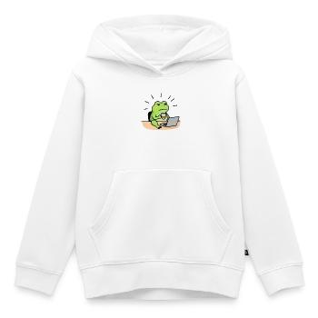 Froschkaffee und Laptop - Kinder Premium Organic Hoodie - Weiß - Vorne - AI Model Kid Female (0cm)
