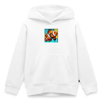 Poisson-clown - Sweat Premium à capuche enfant bio - blanc - Devant - AI Model Kid Female (0cm)