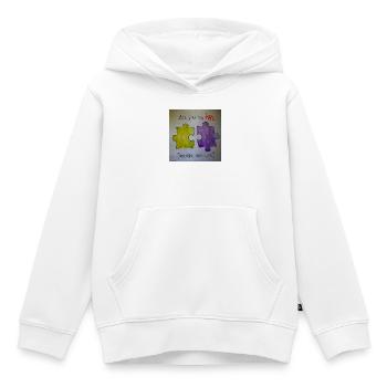 Fantastic mismatch puzzle pieces - Kids Premium Organic Hoodie - white - Front - AI Model Kid Female (0cm)