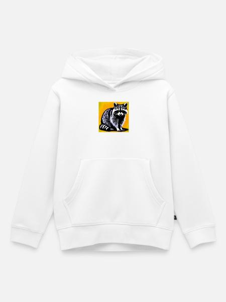 Waschbär - Kinder Premium Organic Hoodie - Weiß