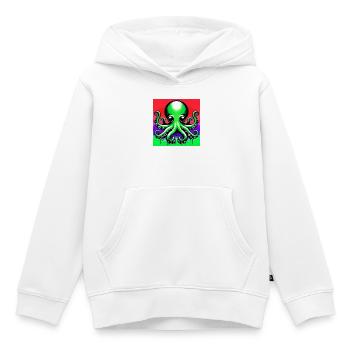 Pieuvre - Sweat Premium à capuche enfant bio - blanc - Devant - AI Model Kid Female (0cm)