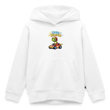 Cute Brontosaurus in a racing car for babies and children - Kids Premium Organic Hoodie - white - Front - AI Model Kid Female (0cm)