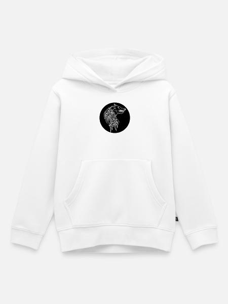 Wolf - Kinder Premium Organic Hoodie - Weiß