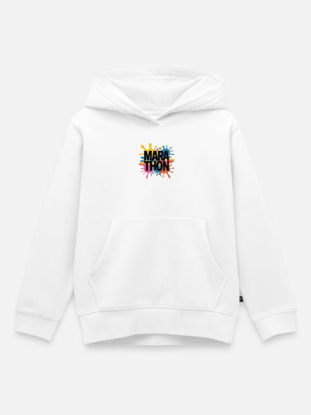 Farbsplash Marathon - Kinder Premium Organic Hoodie - Weiß