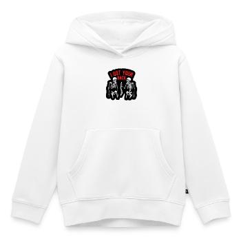 Ich hab deinen Rücken, Skelette - Kinder Premium Organic Hoodie - Weiß - Vorne - AI Model Kid Female (0cm)