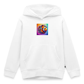 Poisson-clown - Sweat Premium à capuche enfant bio - blanc - Devant - AI Model Kid Female (0cm)