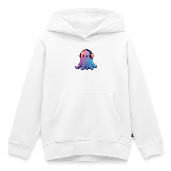 Gespenst mit Kopfhörern - Kinder Premium Organic Hoodie - Weiß - Vorne - AI Model Kid Female (0cm)