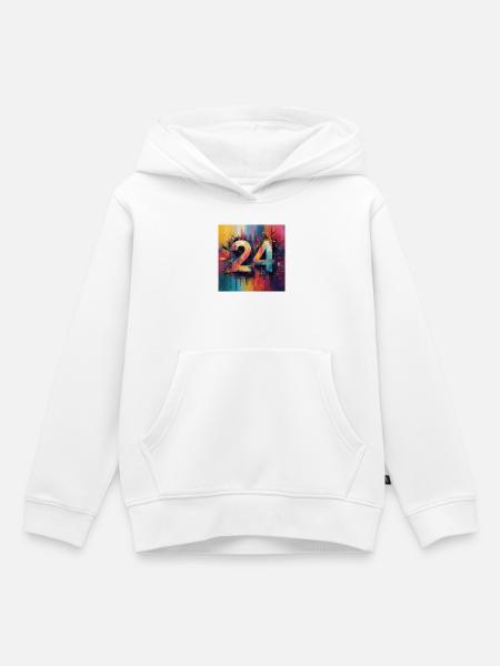Farbenfrohe Abstraktion 24 - Kinder Premium Organic Hoodie - Weiß