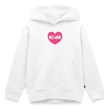 Graphique de paix sans cœur de guerre - Sweat Premium à capuche enfant bio - blanc - Devant - AI Model Kid Female (0cm)