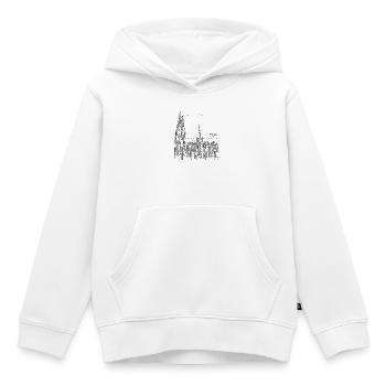 Köln Dom – Line Art Koordinaten - Kinder Premium Organic Hoodie - Weiß - Vorne - AI Model Kid Female (0cm)