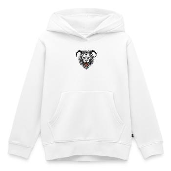 Löwenmaske Widderhörner Weißes Chimäre-Totem - Kinder Premium Organic Hoodie - Weiß - Vorne - AI Model Kid Female (0cm)