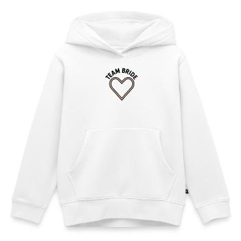 Team Bride Heart Pink Junggesellinnenabschied Hochzeit - Kinder Premium Organic Hoodie - Weiß - Vorne - AI Model Kid Female (0cm)