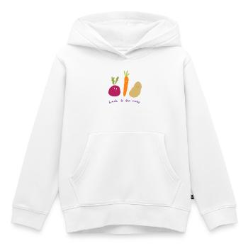 Retour aux racines - Sweat Premium à capuche enfant bio - blanc - Devant - AI Model Kid Female (0cm)