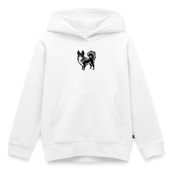 Nœud papillon pour chien - Sweat Premium à capuche enfant bio - blanc - Devant - AI Model Kid Female (0cm)