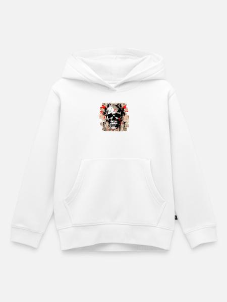 Schädel Graffiti Explosion - Kinder Premium Organic Hoodie - Weiß