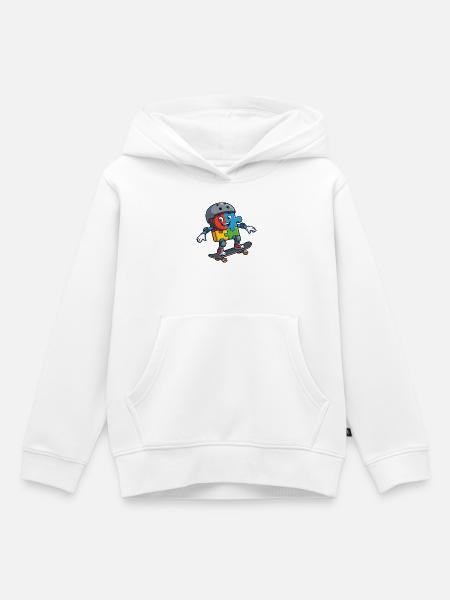 Puzzle Buddy Skater - Kinder Premium Organic Hoodie - Weiß