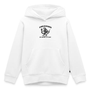 Ce n’est pas diagnostiqué, mais quelque chose ne va pas - Sweat Premium à capuche enfant bio - blanc - Devant - AI Model Kid Female (0cm)