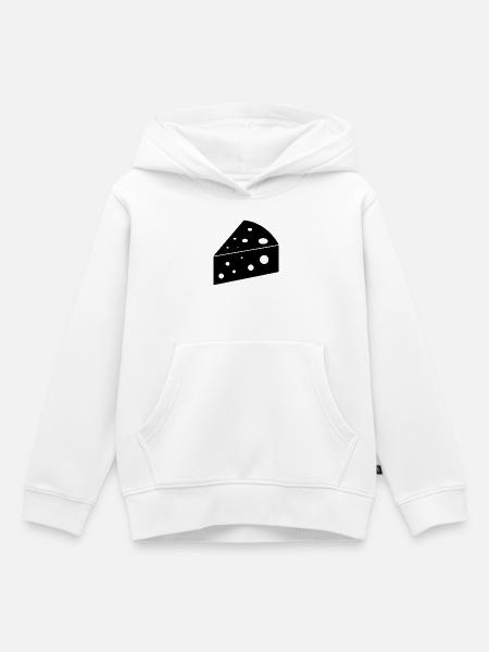 Käsescheibe - Kinder Premium Organic Hoodie - Weiß