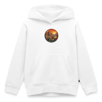 Coucher de soleil dans le parc national de Zion, déserts de l’Utah - Sweat Premium à capuche enfant bio - blanc - Devant - AI Model Kid Female (0cm)