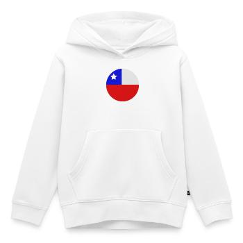 Drapeau chilien rond - Sweat Premium à capuche enfant bio - blanc - Devant - AI Model Kid Female (0cm)