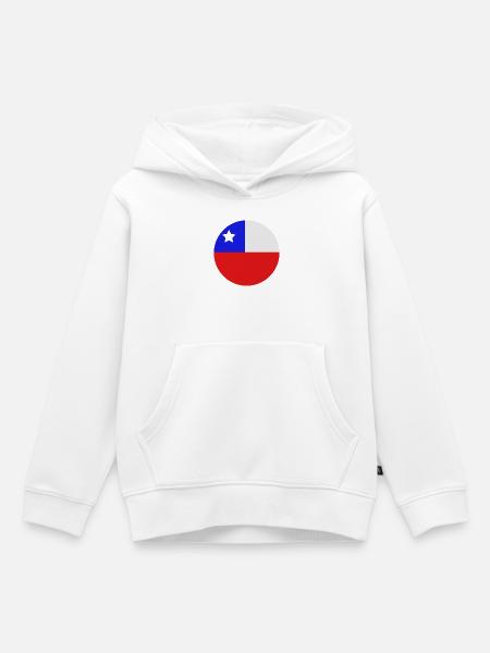 Runde chilenische Flagge - Kinder Premium Organic Hoodie - Weiß