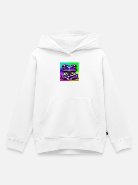 Frosch - Kinder Premium Organic Hoodie - Weiß